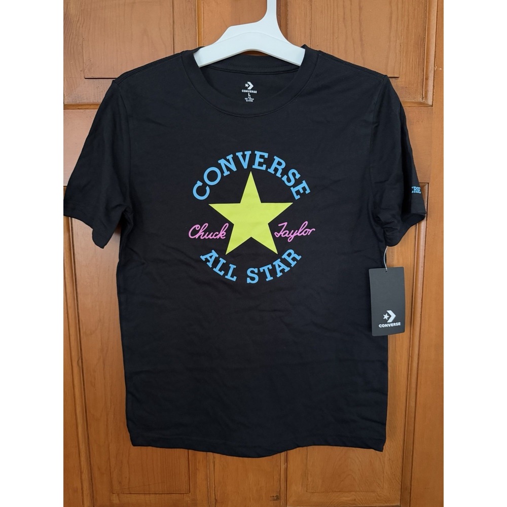 Boys' Converse Black Short Sleeve T-Shirt Size Large NWT Chuck Taylor